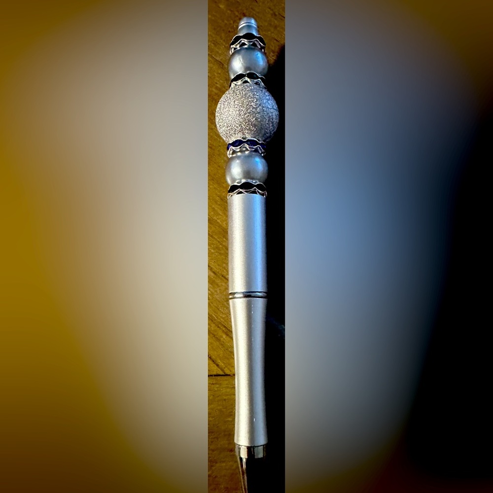 Elegant Silver Decorative Pen